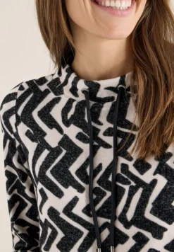 Cecil Shirts*Cosy Shirt mit Grafikmuster light greige melange