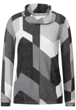 Cecil Shirts*Cosy Shirt mit Print black melange