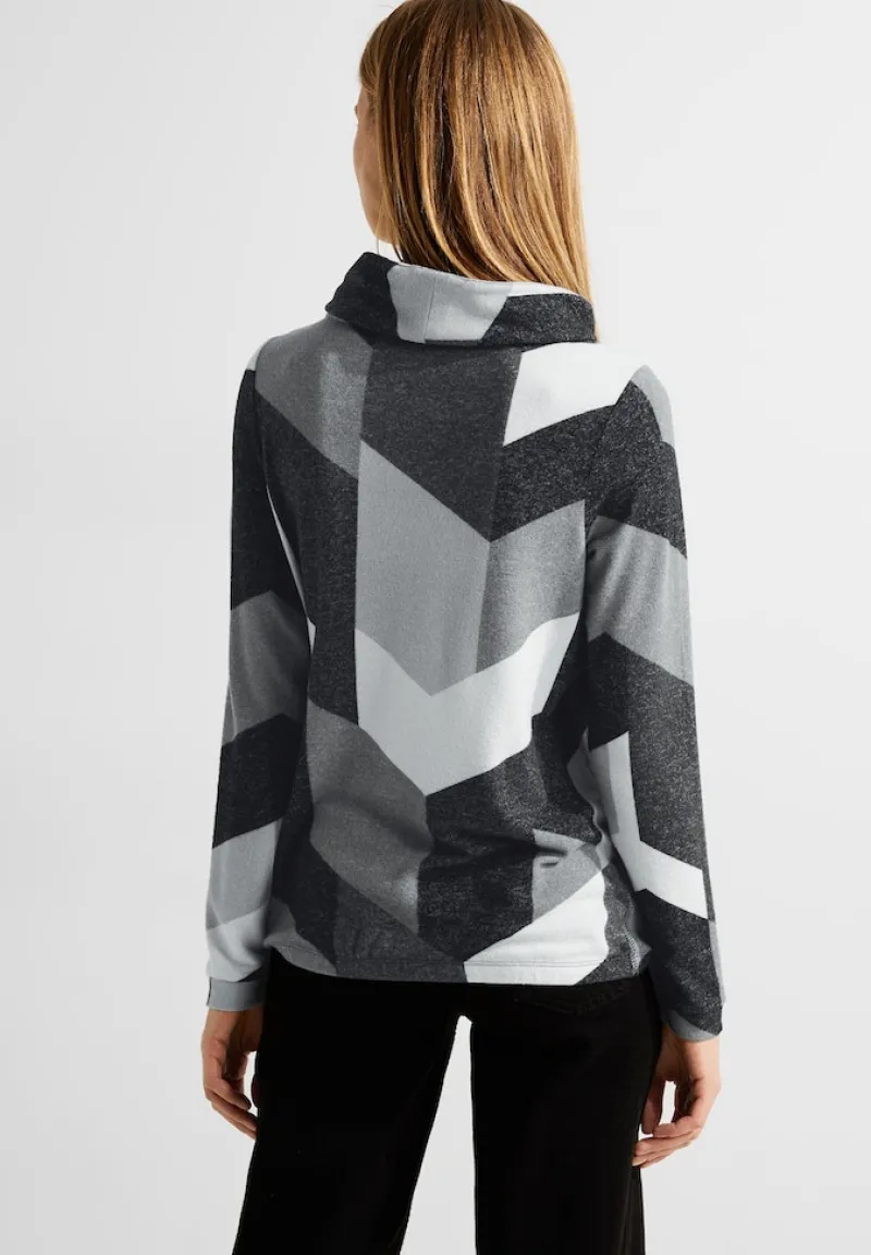 Cecil Shirts*Cosy Shirt mit Print black melange