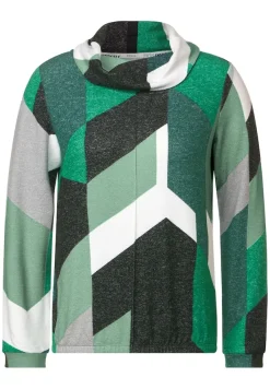 Cecil Shirts*Cosy Shirt mit Print cosy easy green melange