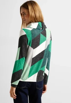 Cecil Shirts*Cosy Shirt mit Print cosy easy green melange