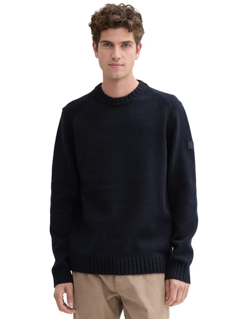 Tom Tailor Pullover & Sweatshirts|Big Boys*Cosy Strickpullover mit Logo-Badge knitted navy melange