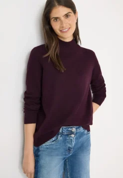 Cecil Pullover & Sweatshirts*Cosy Turtleneck Pullover eggplant red melange