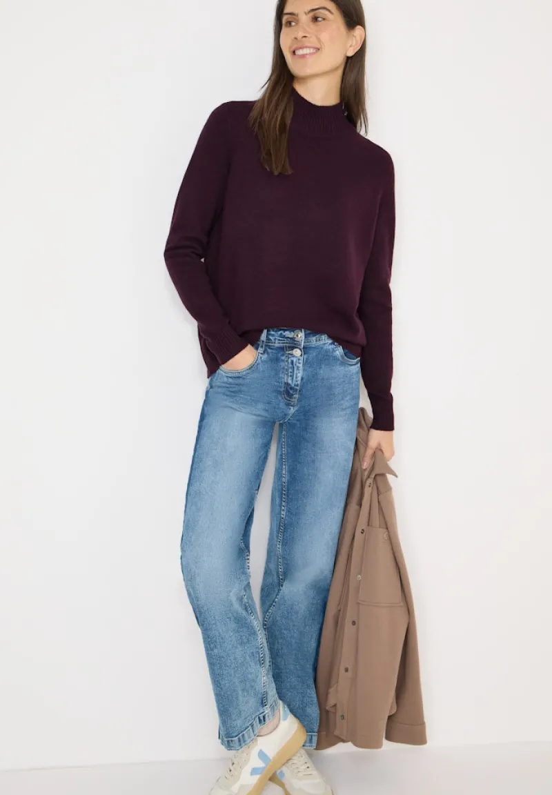 Cecil Pullover & Sweatshirts*Cosy Turtleneck Pullover eggplant red melange