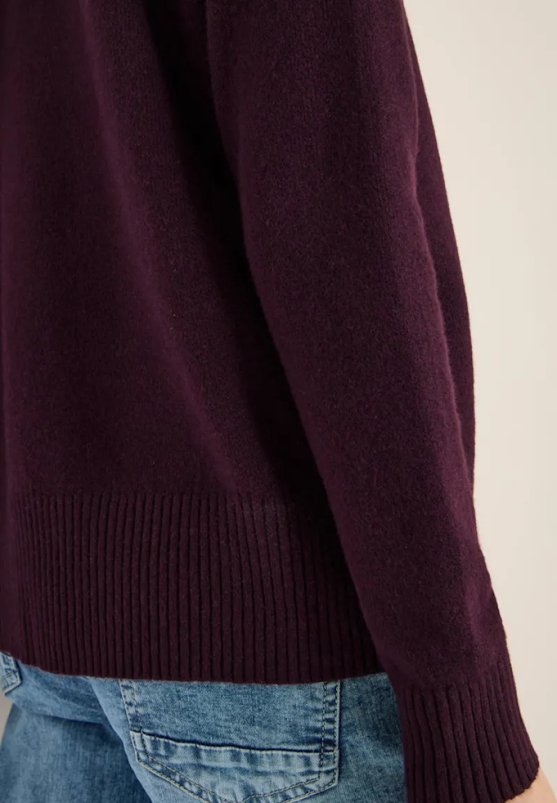 Cecil Pullover & Sweatshirts*Cosy Turtleneck Pullover eggplant red melange