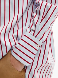 Tommy Hilfiger Blusen*COTTON SATEEN P-OVER TUNIC LS victoria stp breezy blue