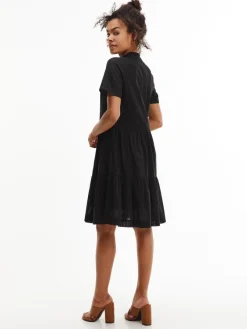 Tommy Hilfiger Kleider*COTTON VOILE F&F KNEE DRESS SS Black