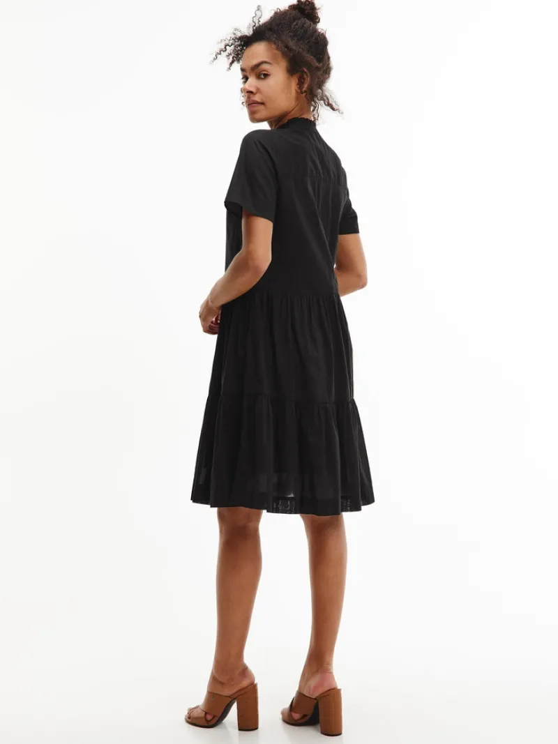 Tommy Hilfiger Kleider*COTTON VOILE F&F KNEE DRESS SS Black