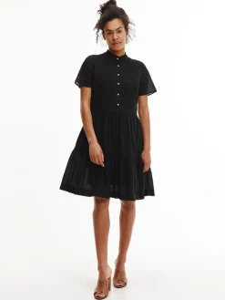 Tommy Hilfiger Kleider*COTTON VOILE F&F KNEE DRESS SS Black