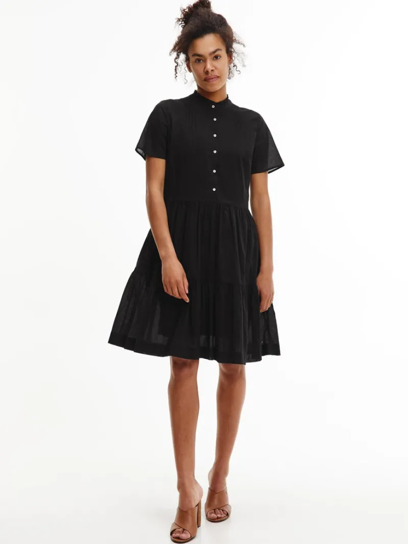 Tommy Hilfiger Kleider*COTTON VOILE F&F KNEE DRESS SS Black