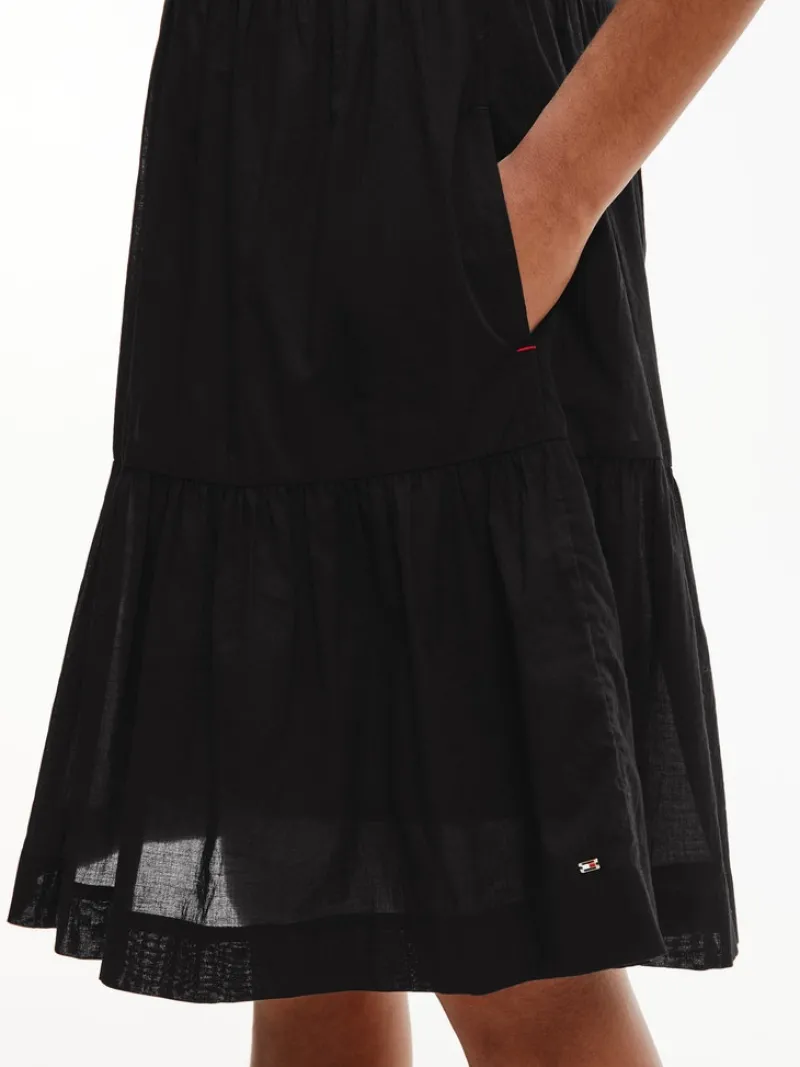 Tommy Hilfiger Kleider*COTTON VOILE F&F KNEE DRESS SS Black