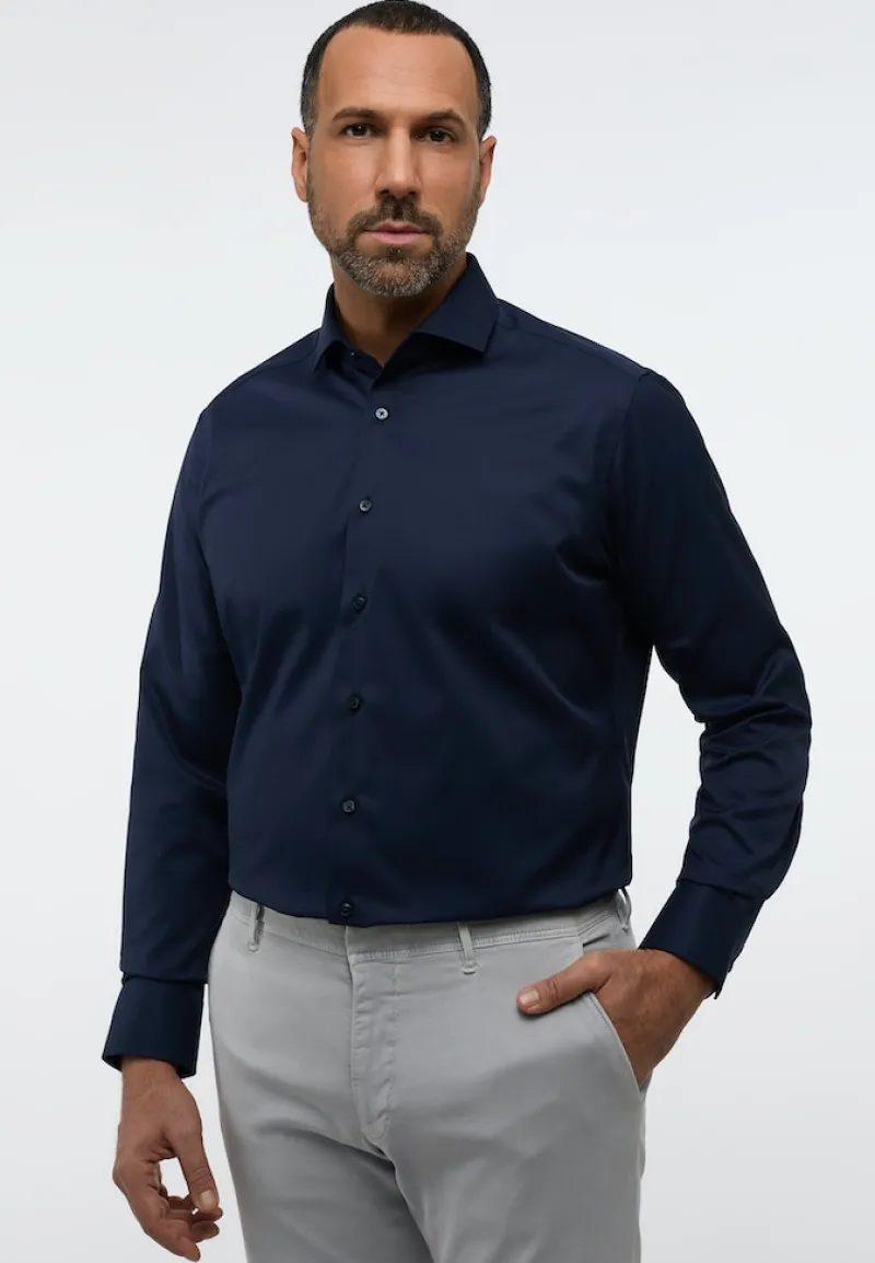 ETERNA Hemden|Big Boys*Cover Shirt Twill Langarm navy