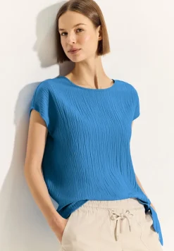 Cecil Blusen*Crepe Knoten Bluse Azure Blue
