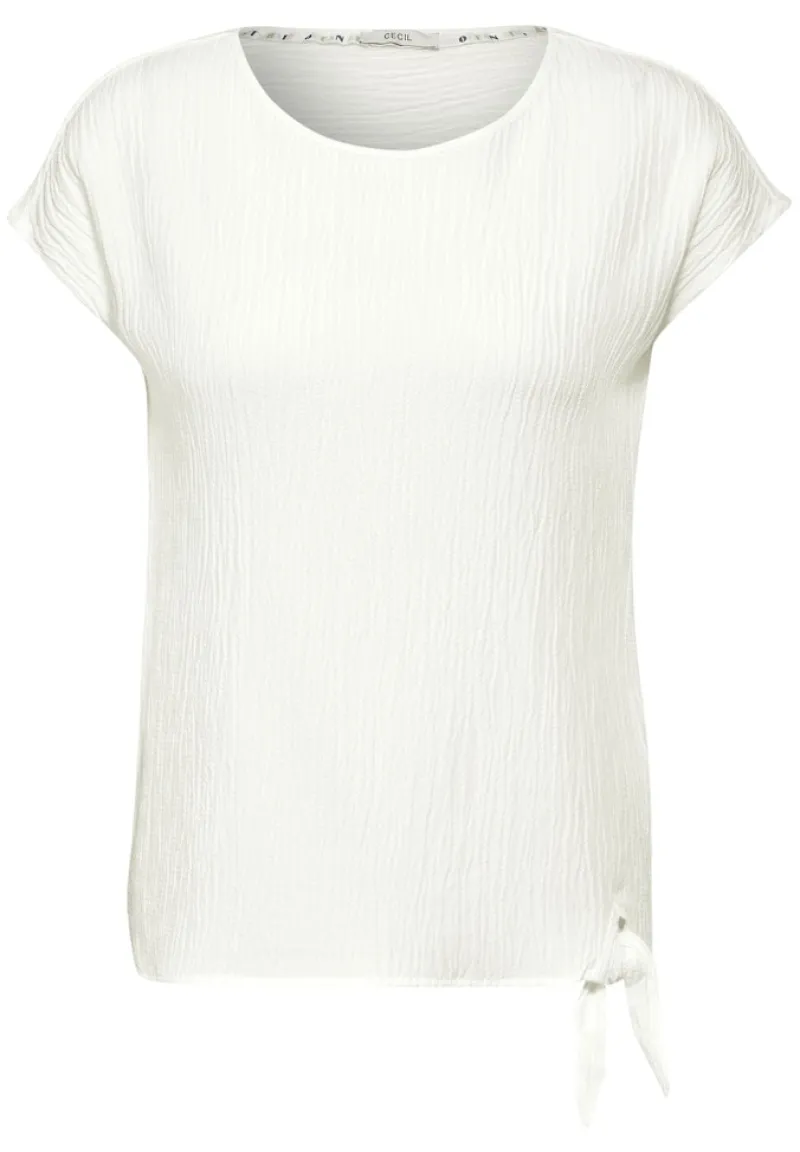 Cecil Blusen*Crepe Knoten Bluse vanilla white
