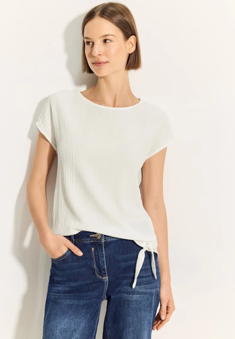 Cecil Blusen*Crepe Knoten Bluse vanilla white
