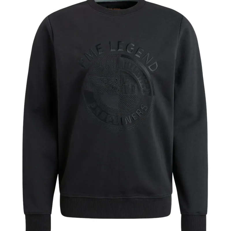 PME Legend Pullover & Sweatshirts|Big Boys*Crewneck pique double face sweat Black