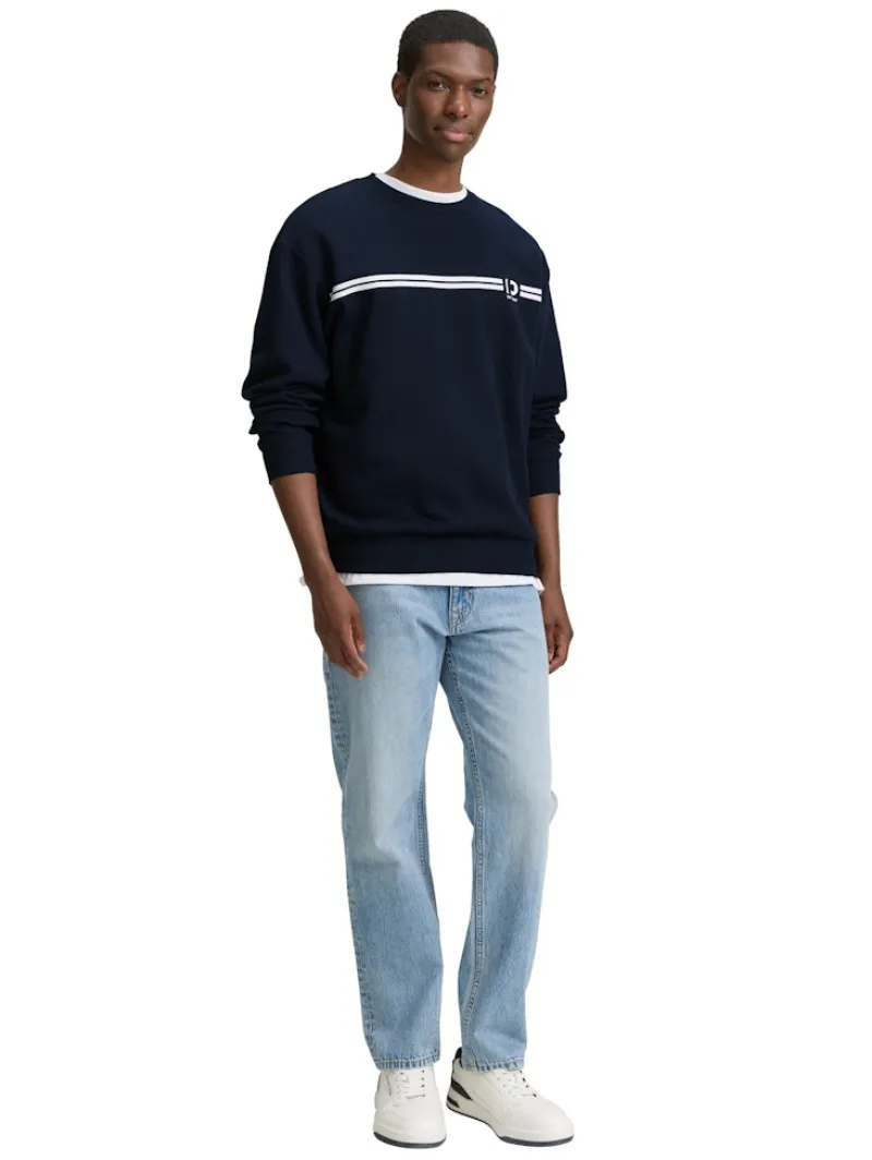 Tom Tailor Denim Pullover & Sweatshirts*Crewneck Sweatshirt mit Print sky captain blue