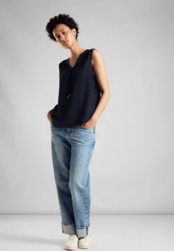 Street One Shirts*Crinkle Blusentop deep blue