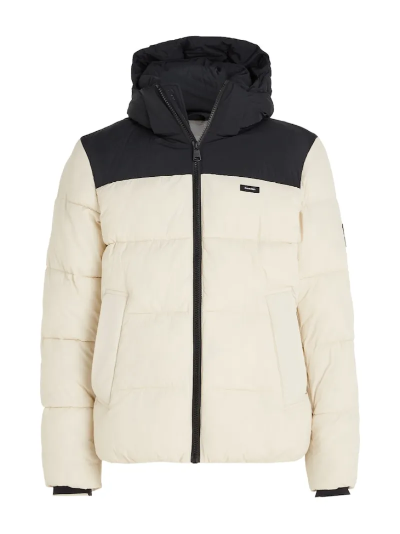 Calvin Klein Jacken|Big Boys*CRINKLE NYLON COLOR BLOCK QUILT stony beige