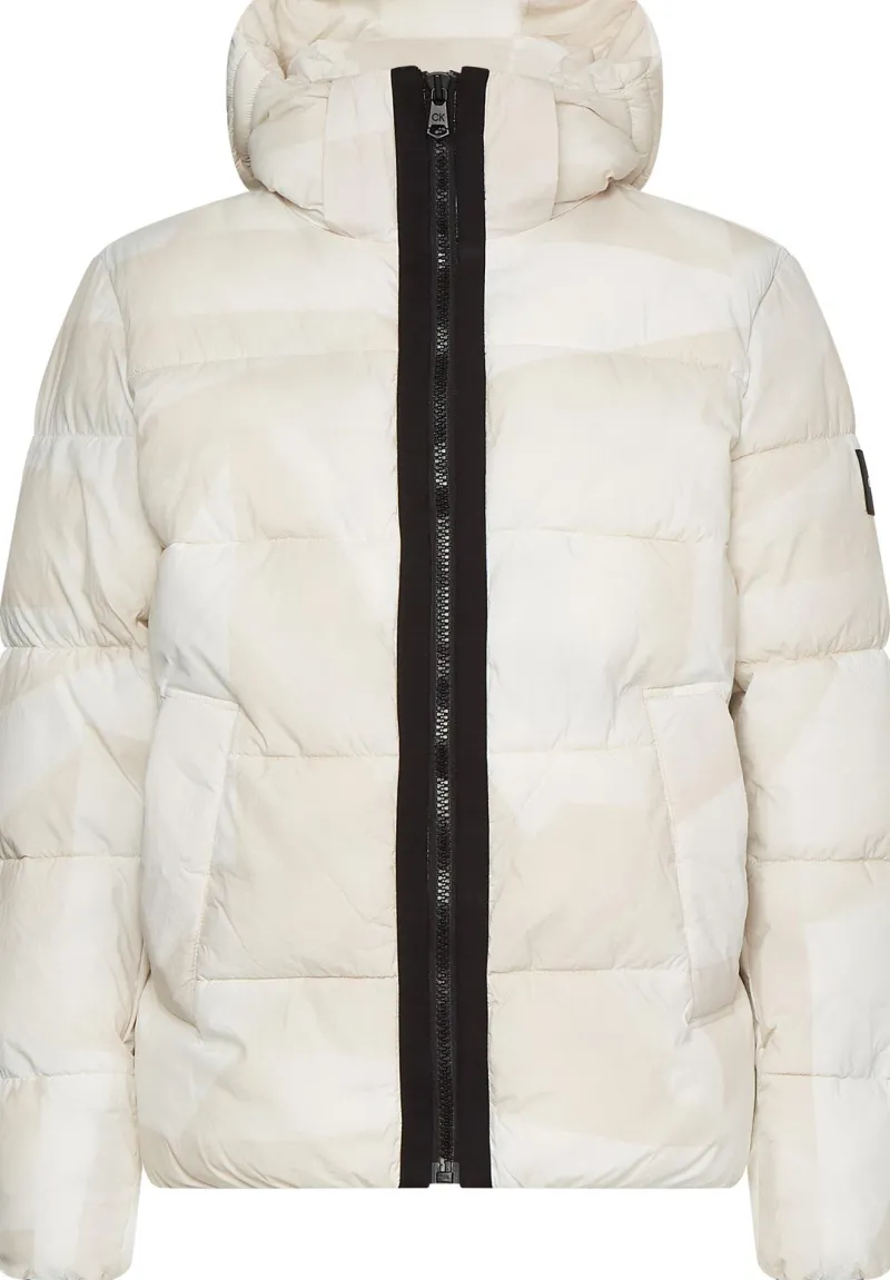 Calvin Klein Jacken*CRINKLE NYLON QUILT JACKET Shadow Print Egret Stony Beige