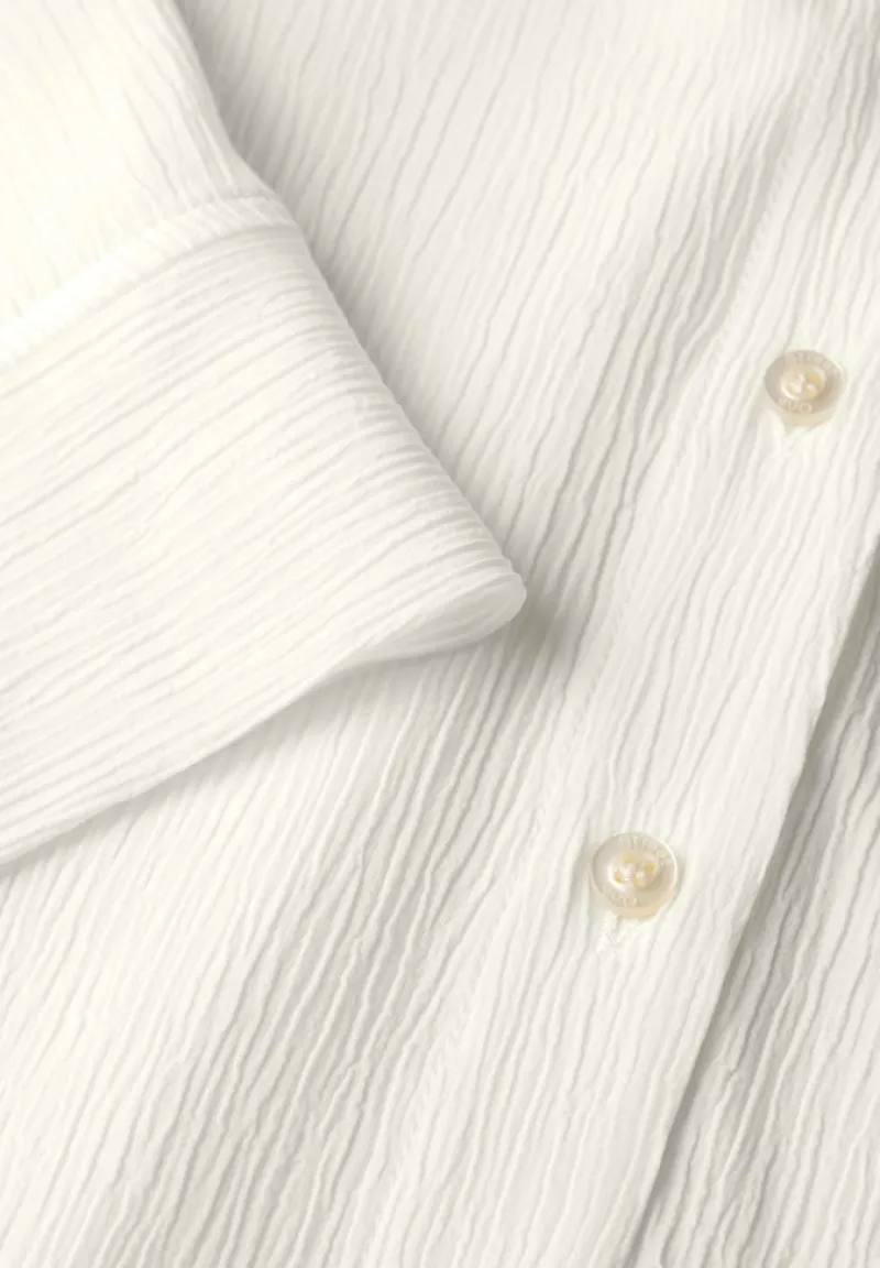 Street One Blusen*Crinkle-Hemdbluse off white