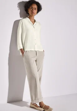 Street One Blusen*Crinkle-Hemdbluse off white