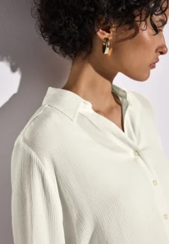 Street One Blusen*Crinkle-Hemdbluse off white