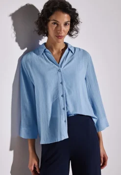 Street One Blusen*Crinkle-Hemdbluse serenity blue