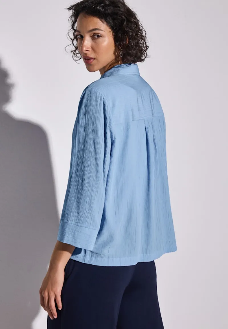 Street One Blusen*Crinkle-Hemdbluse serenity blue