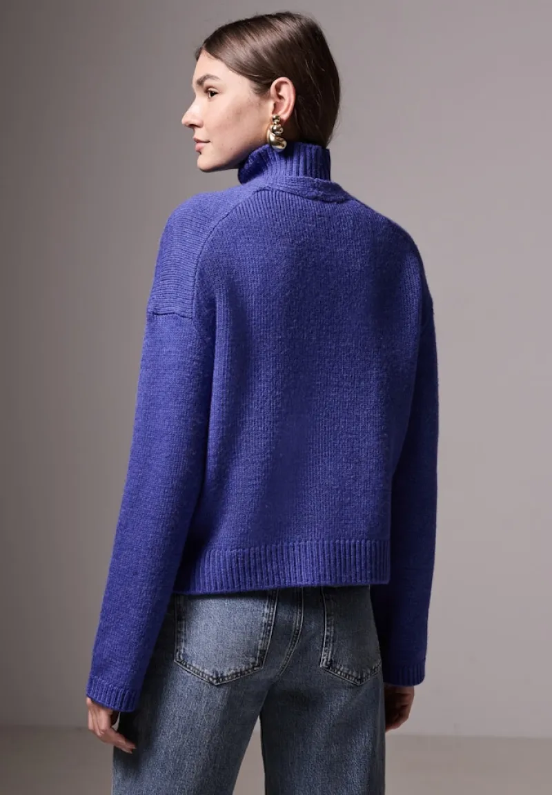 STREET ONE STUDIO Pullover & Sweatshirts*Cropped Cardigan force blue mel.