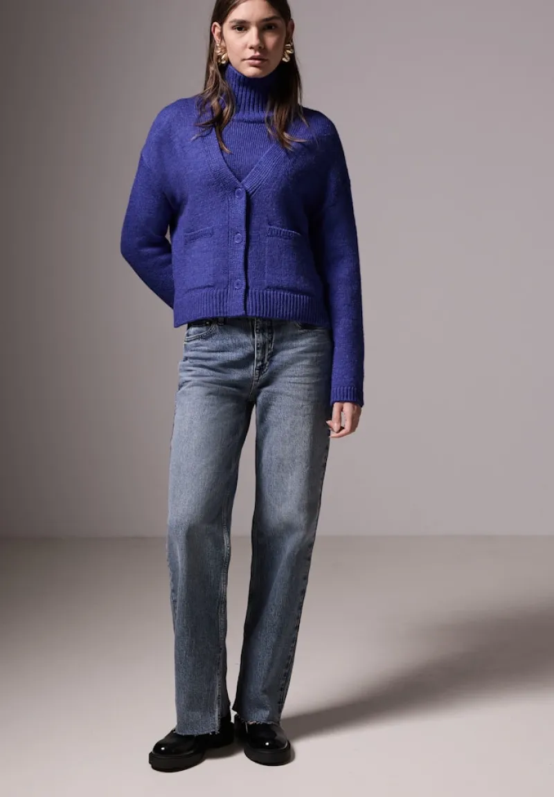 STREET ONE STUDIO Pullover & Sweatshirts*Cropped Cardigan force blue mel.