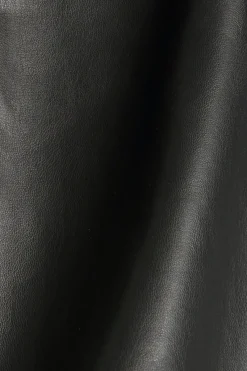 Esprit Hosen*Cropped Hose in Leder-Optik mit Kordelzugbund Black