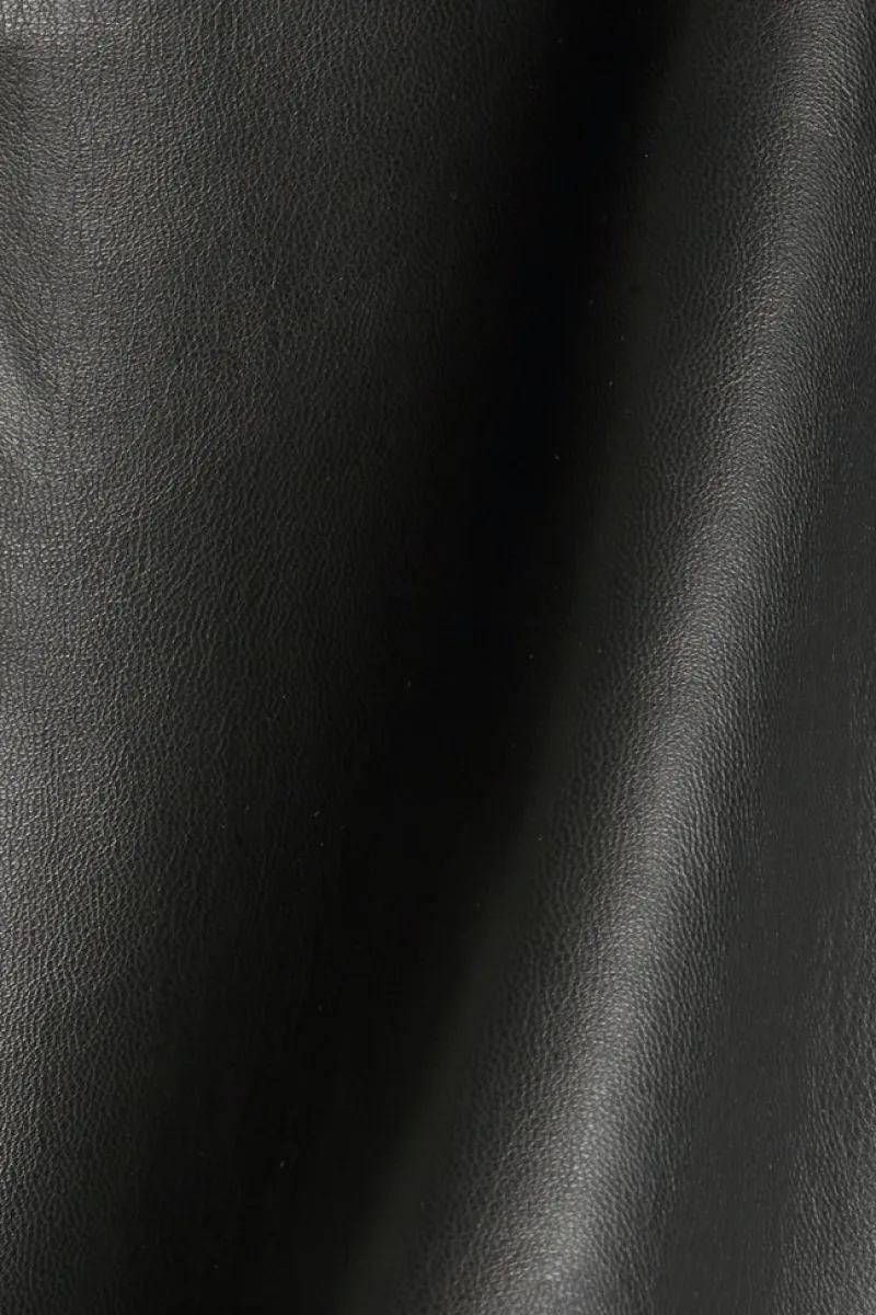 Esprit Hosen*Cropped Hose in Leder-Optik mit Kordelzugbund Black