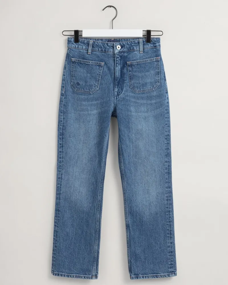 Gant Jeans*Cropped Jeans mit ausgestelltem Bein mid blue broken in