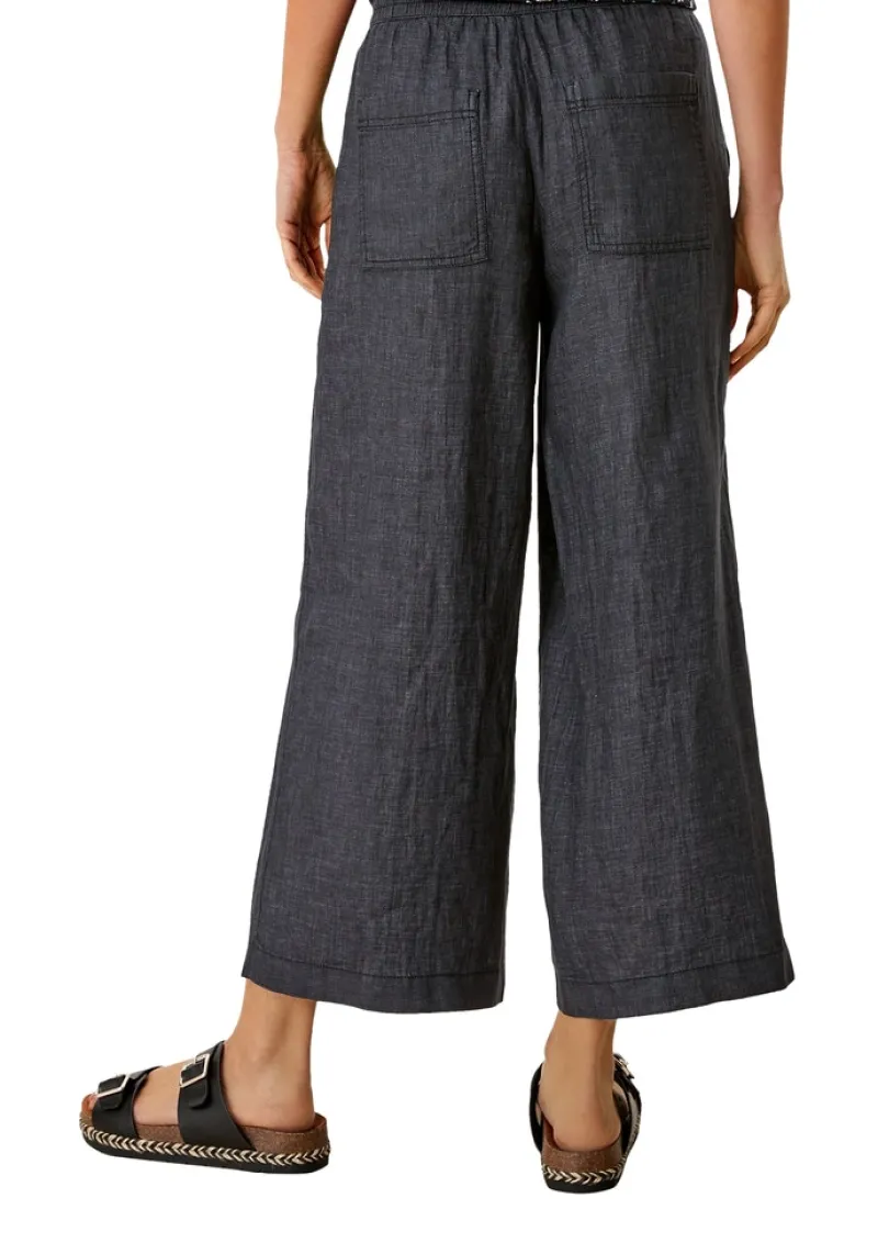 s.Oliver Hosen*Culotte aus Leinen blau1