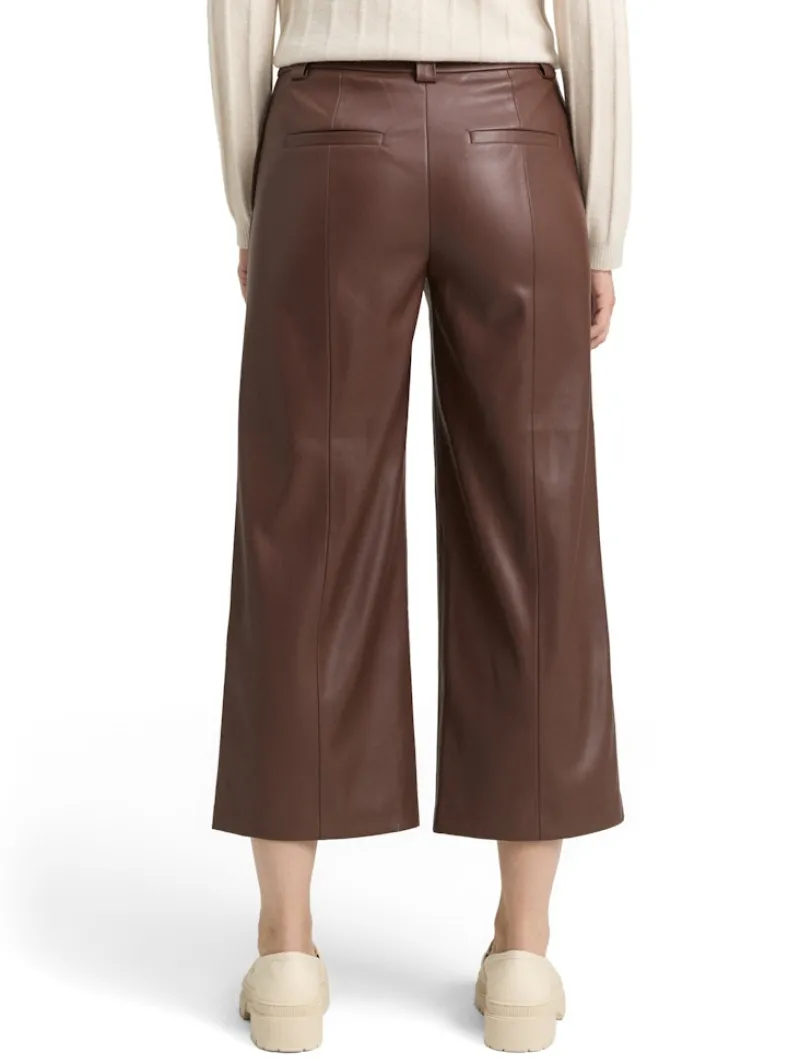 Tom Tailor Hosen*Culotte Hose in Lederoptik dark pecan brown