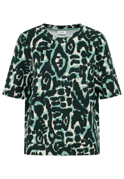 Cecil Shirts*Cupro Touch Print-Shirt ink green