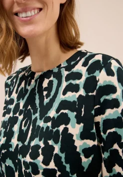 Cecil Shirts*Cupro Touch Print-Shirt ink green