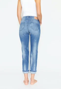 Angels Jeans*DARLEEN CROP TU mid blue fancy used destroyed