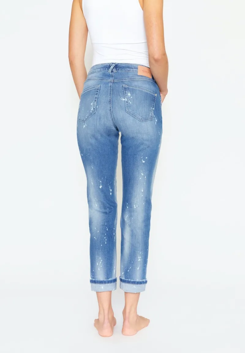 Angels Jeans*DARLEEN CROP TU mid blue fancy used destroyed