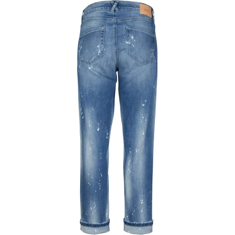 Angels Jeans*DARLEEN CROP TU mid blue fancy used destroyed