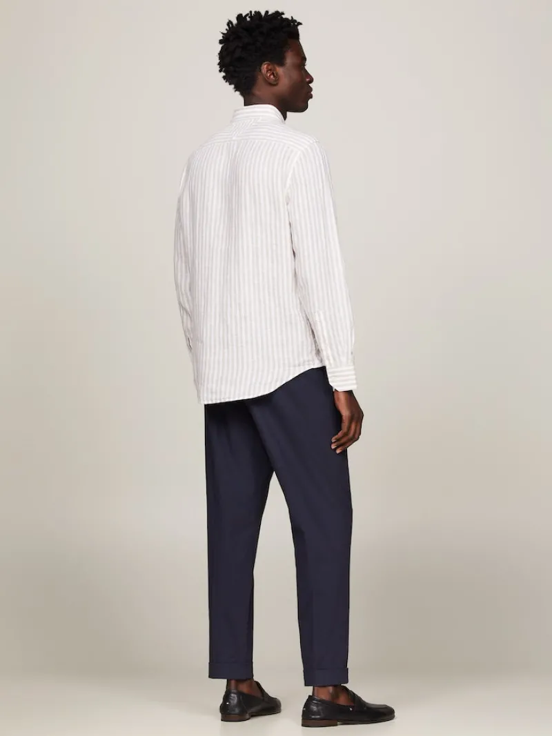 Tommy Hilfiger Hemden|Big Boys*DC BOLD LINEN STRIPE SHIRT beige - optic white