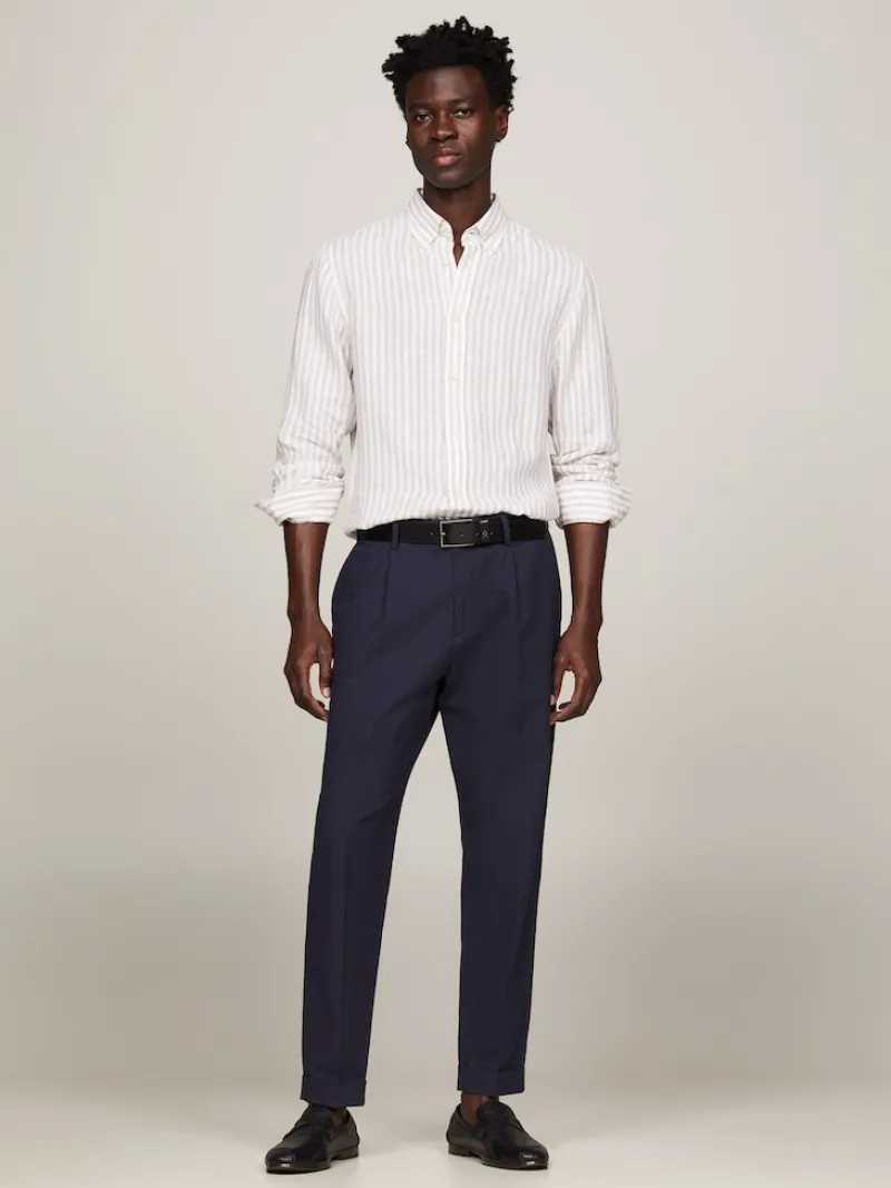 Tommy Hilfiger Hemden|Big Boys*DC BOLD LINEN STRIPE SHIRT beige - optic white