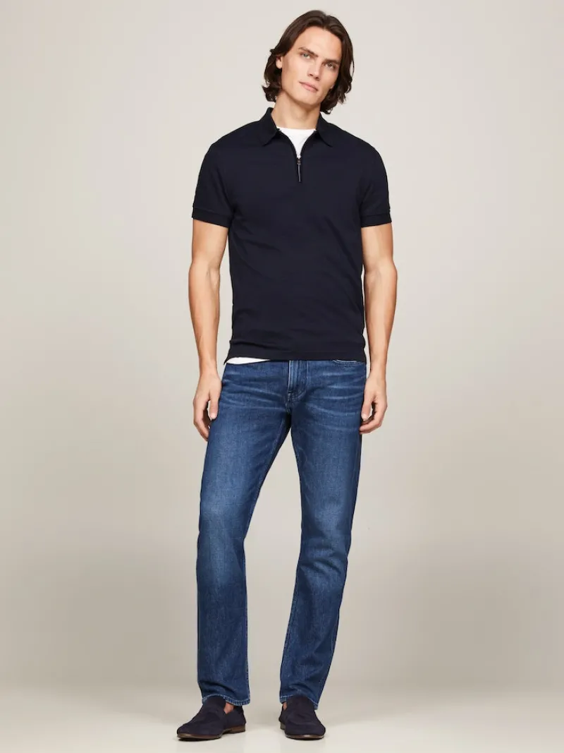 Tommy Hilfiger Shirts|Big Boys*DC INTERLOCK ZIP SLIM POLO desert sky