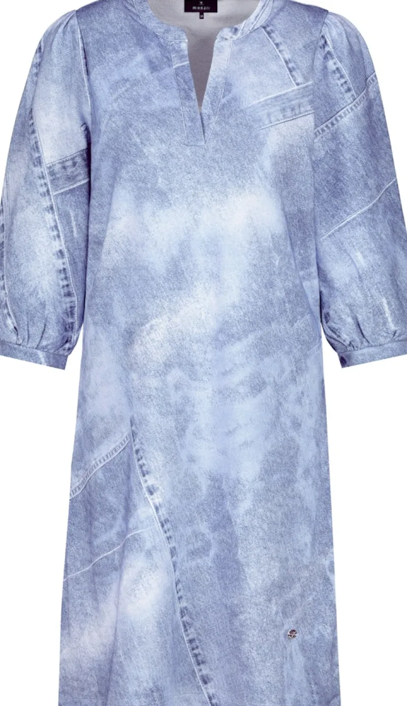 Monari Kleider*Denim allover Kleid indigo gemustert