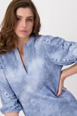 Monari Kleider*Denim allover Kleid indigo gemustert