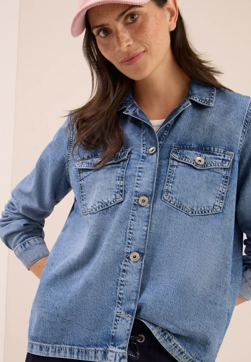 Cecil Blusen*Denim Overshirt authentic used wash