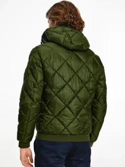 Tommy Hilfiger Jacken|Big Boys*DIAMOND QUILTED HOODED JACKET olivewood