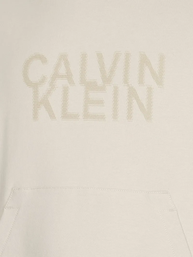 Calvin Klein Pullover & Sweatshirts*DISTORTED LOGO HOODIE stony beige