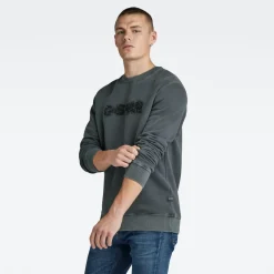 G-star Raw Pullover & Sweatshirts*Distressed logo r sw dk black gd